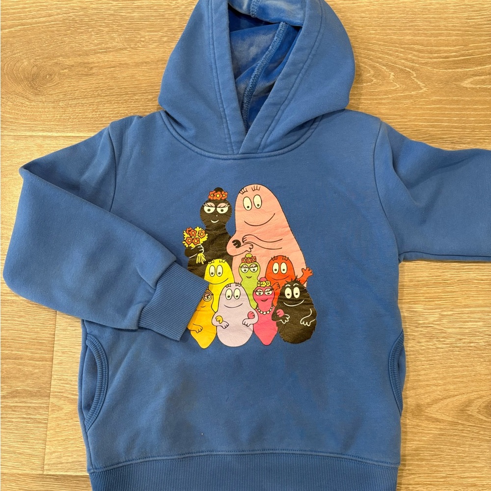 Blue Kids Hoodie with Cartoon Characters